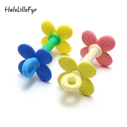 BPA Gratis Baby Siliconen Bijtringen 2 in 1 Bloem Ontwerp Gemakkelijk vast te houden Baby Chew Tandjes Speelgoed voor Jongen Meisje Gift Baby Accessoires
