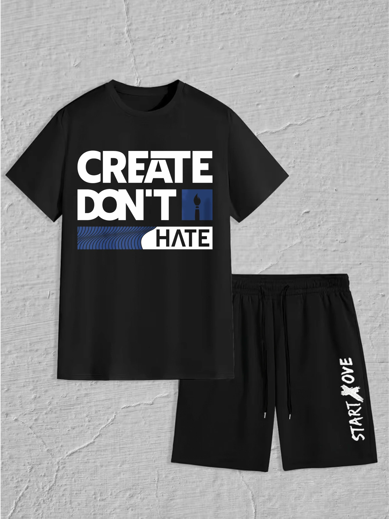 

Мужской комплект 2025 Летняя мужская одежда Комплект одежды с круглым вырезом Новые мужские комплекты с принтом Графический спортивный футбол