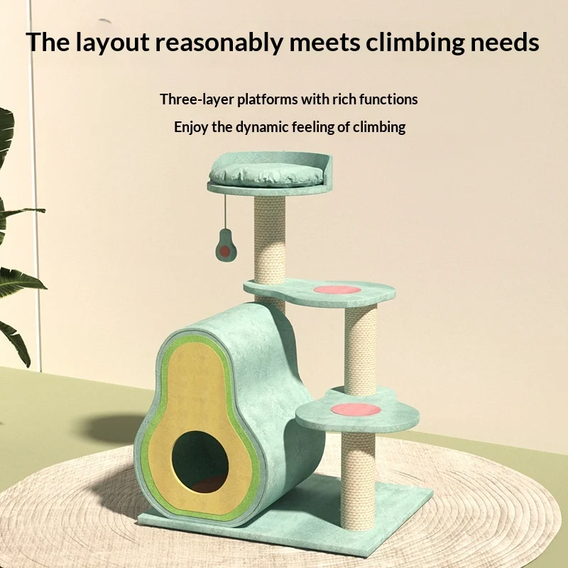 

Top Rated Best Seller Avocado Cat Tree for Large Cats, Integrated Cat Bed & Climbing Tower, Compact Home Use Cat Furniture