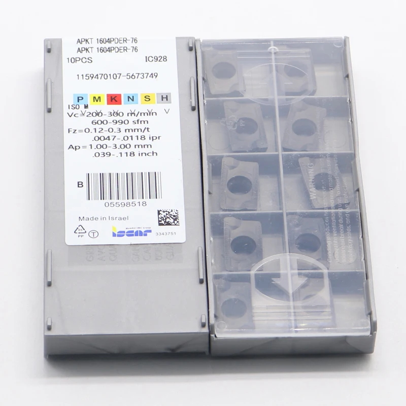 10個のapkt 1604pder-76ic928超硬インサート旋盤カッターcncツールアクセサリーapkt 1604pder Blade用