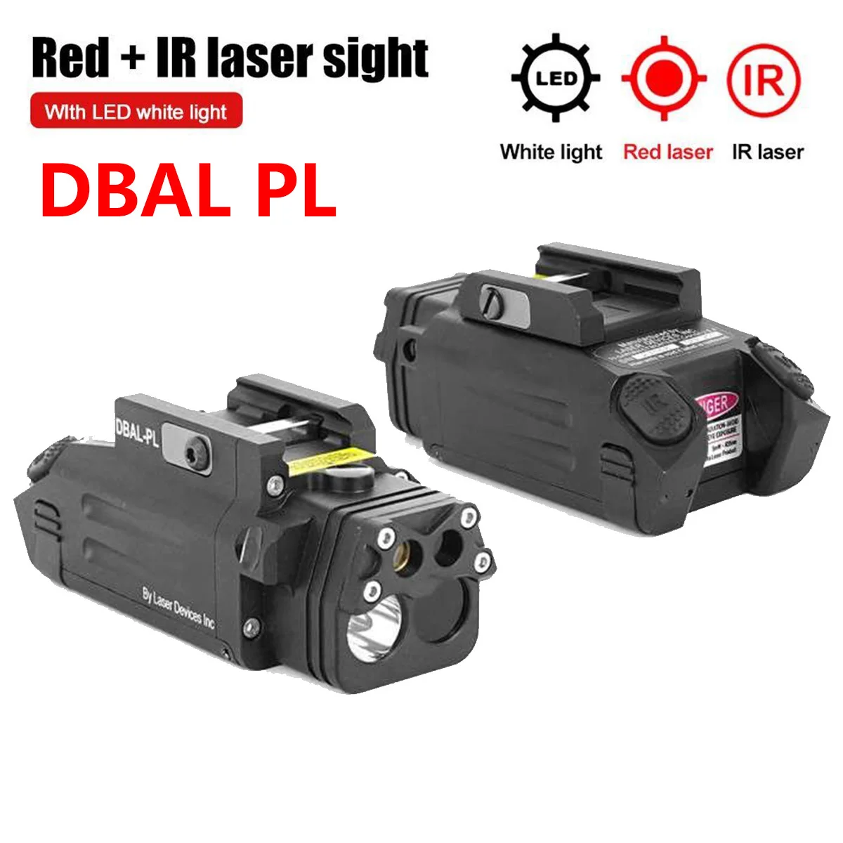 Tactical DBAL-PL Red Laser Pointer IR Fill Flashlight IR Visible Laser Hanging Strobe Light Airsoft Pistol Gun Flashlight