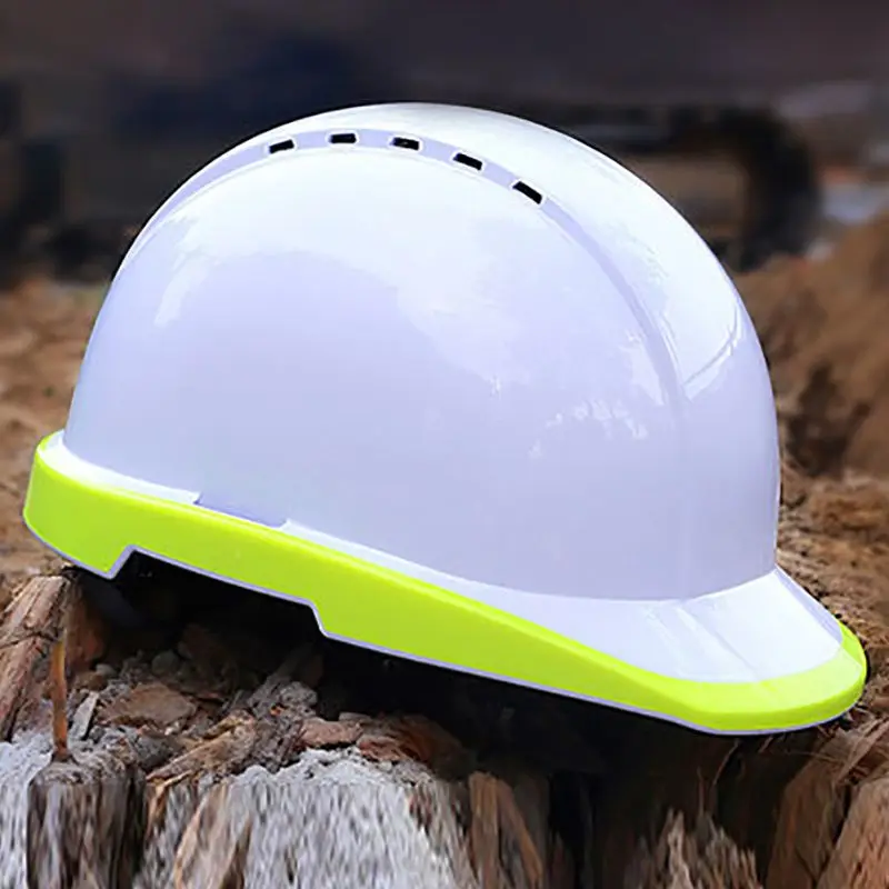 Vented Safety Hard Hat, Work Climbing Helmet, Adjustable Headband, Impact Resistance, Fluorescent Yellow/Orange for Worker