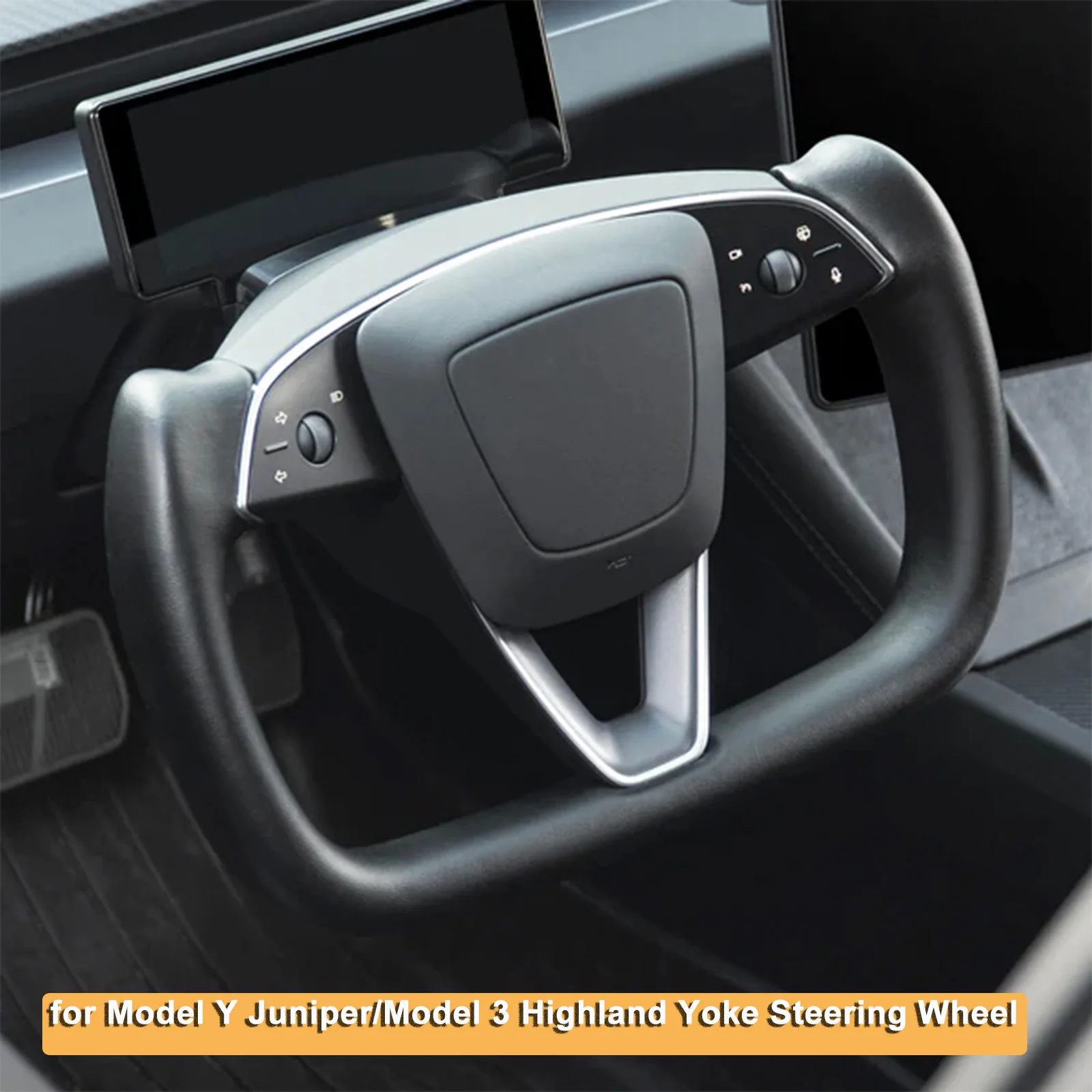 

2025 Yoke Handle for Model Y Juniper Heating Yoke Steering Wheel For Tesla Model 3 Highland Personalized Nappa Leather Accessory