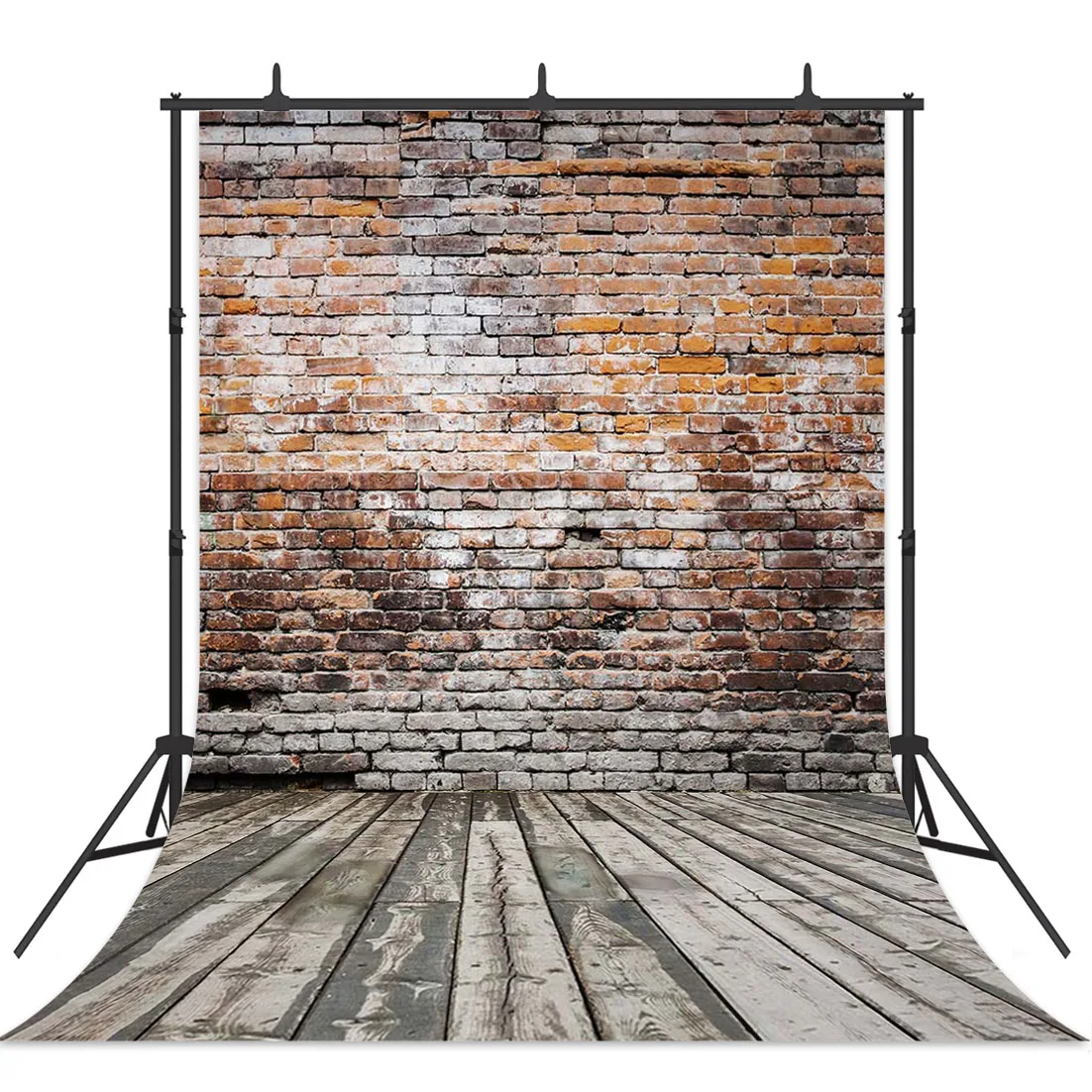 Grunge Brick Wall Photography Backdrops Wooden Floor Backgrounds for Doll Toy Cake Photo Studio Baby Shower Children Photophone