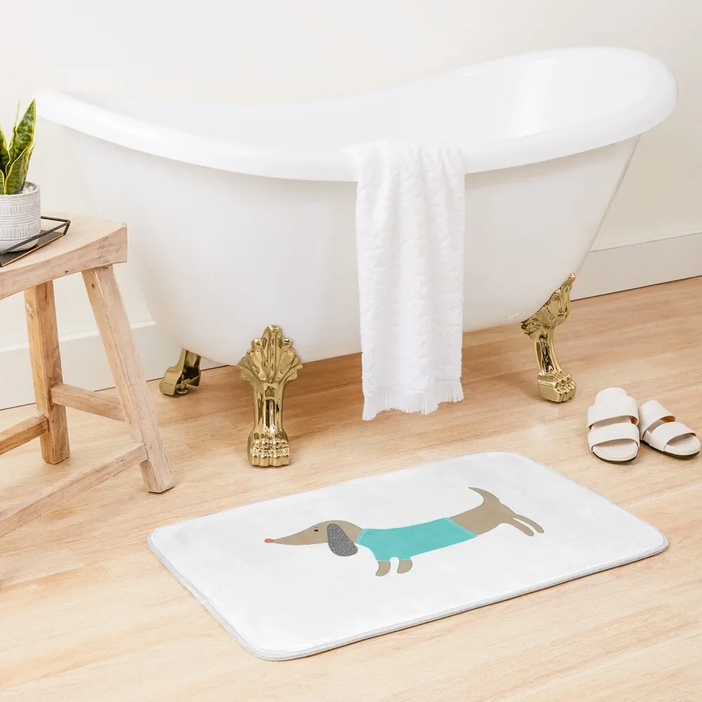 

Cute hand drawn dog in pink Bath Mat Bathroom Accessories Sets Luxury Anti-Slip Shower Mat