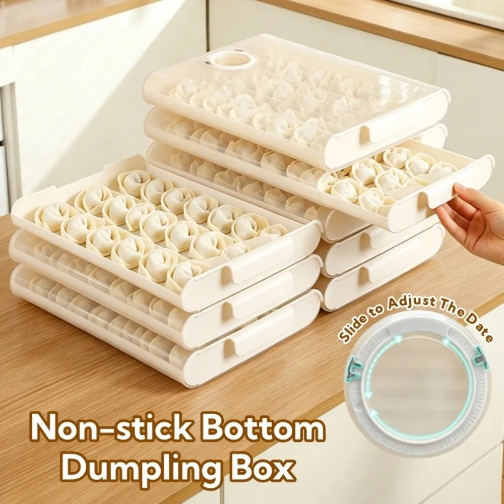 Stackable Dumpling Storage Box Fresh-Keeping Anti-slip Wonton Storage Box Can Be Refrigerated and Heated Frozen Non-stick Bottom