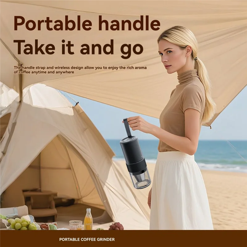 A74G-ポータブル電動コーヒーグラインダー調整ワンボタンスタートビーンズグラインダーUSB充電式家庭用屋外ブレンダー