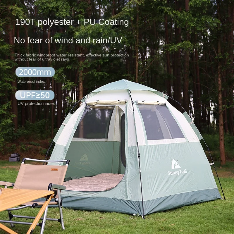 Outdoor Camping Convenient Camping Tent Rain Hexagonal Automatic Park Tent Proof Sunscreen