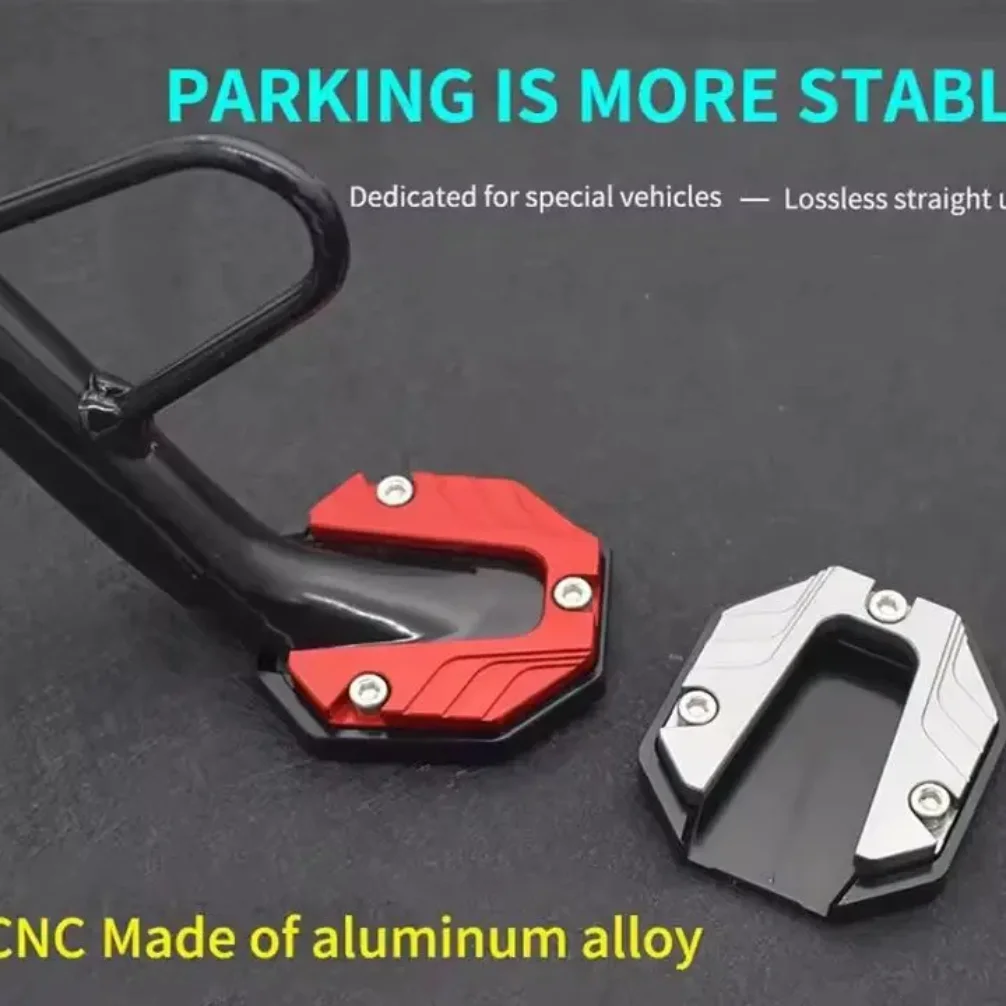 Scooter Motorbike Accessories Extension Foot Pad Support Plate Aluminum Alloy Motorcycle Bike Kickstand Extender Foot Side Stand