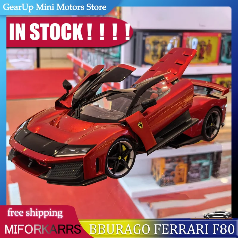 

In Stock Bburago 1:18 Ferrari F80 Signature Version Supercar Alloy Miniature Diecast Model Ferrari Sports Car Model Toy Kid Gift