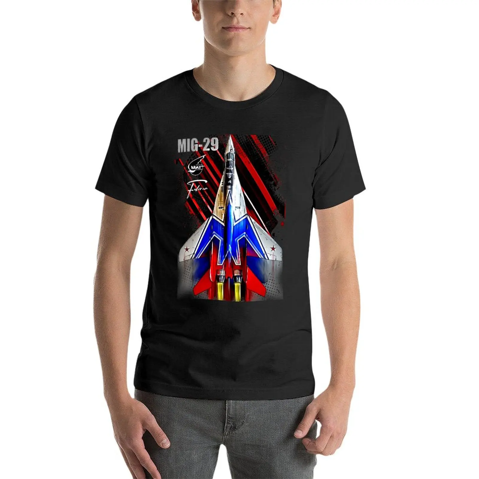 MIG-29 Fighterjet T-Shirt anime sublime men workout shirt