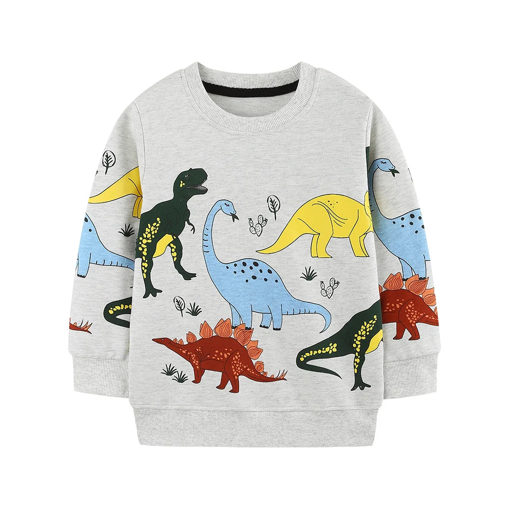 Jumping Meters Langarm-Sweatshirts für Kinder und Jungen, Kleinkindkleidung mit Kapuze und Tiermotiven für Herbst und Frühling, modische Kinderkleidung – Detail 8