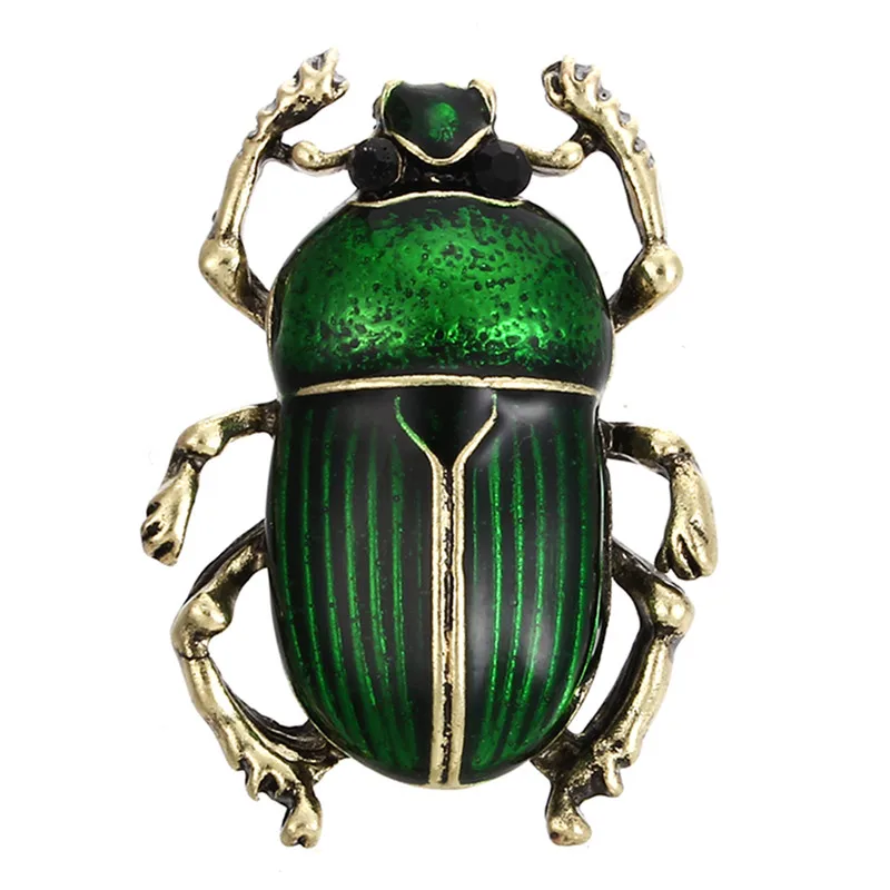Vintage Lady Brooch Beetle Enamel Animal Insect Shirt Brooch Pin Women Jewelry
