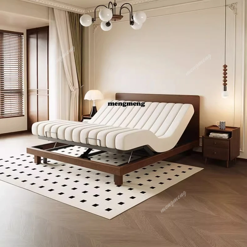 

Wood Multifonction Bed Electric Modern Luxury Minimalist Bed Double Living Room Camas De Matrimonio Dormitorio Furnitures