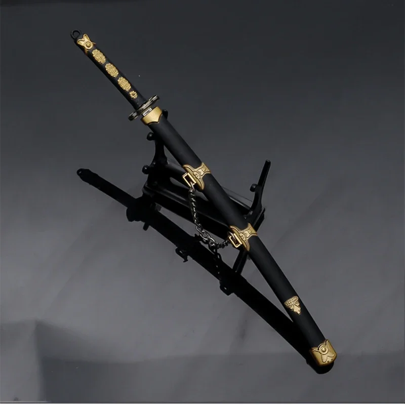 22cm/8.66in Sword & Sorcery Tsurumaru Taijutsu Alloy Sword With Sheath Katana Knife Game Peripheral Weapon Model Props Ornaments