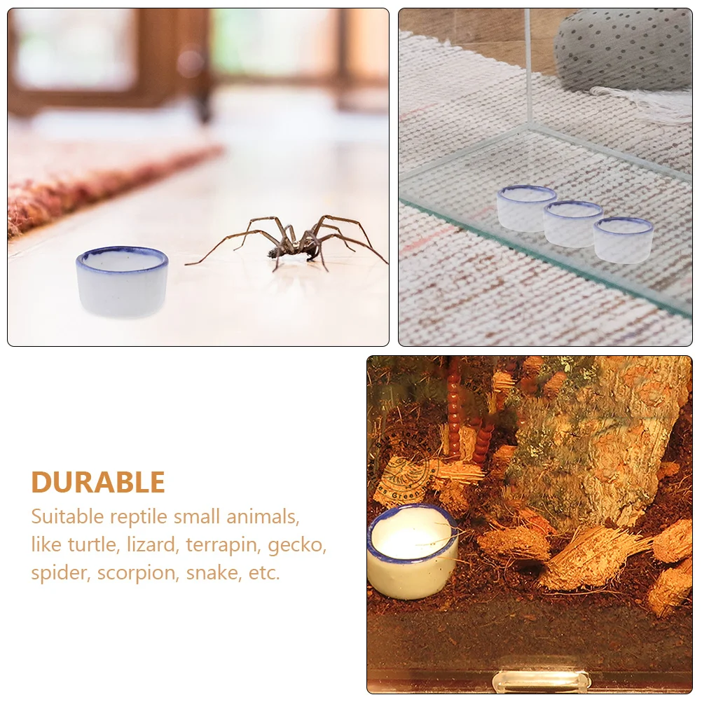 

24pcs Reptile Water Dish Ceramic Bowl Mini Pet Feeder Scorpion Spider Terrarium Easy Clean Durable Baby Animals Turtle Lizard