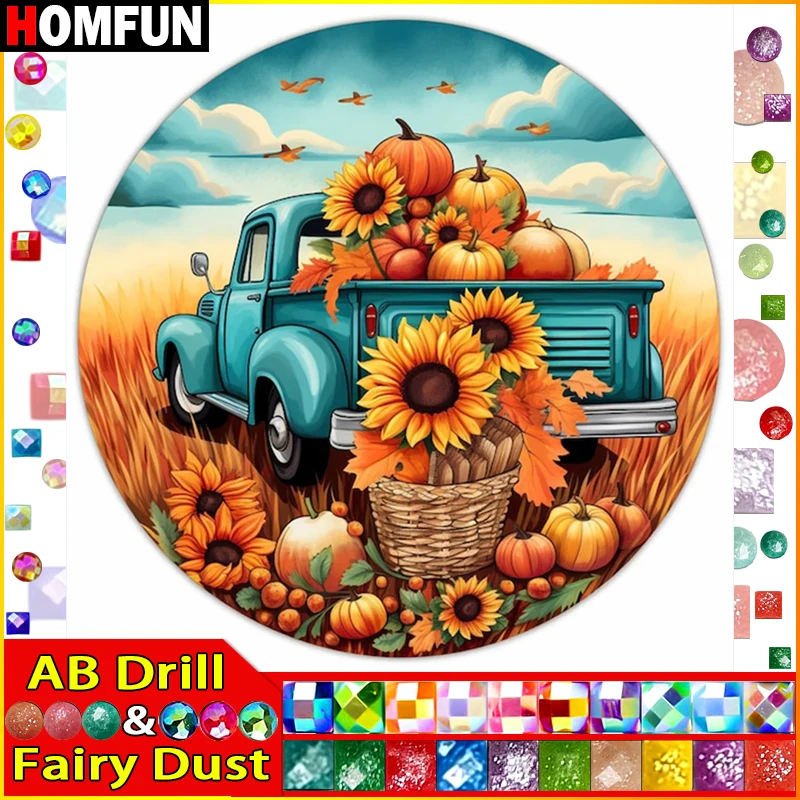 HOMFUN Fairy Dust AB Diy Full Square Round Drill 5D Diamond Painting Diamond Embroidery 