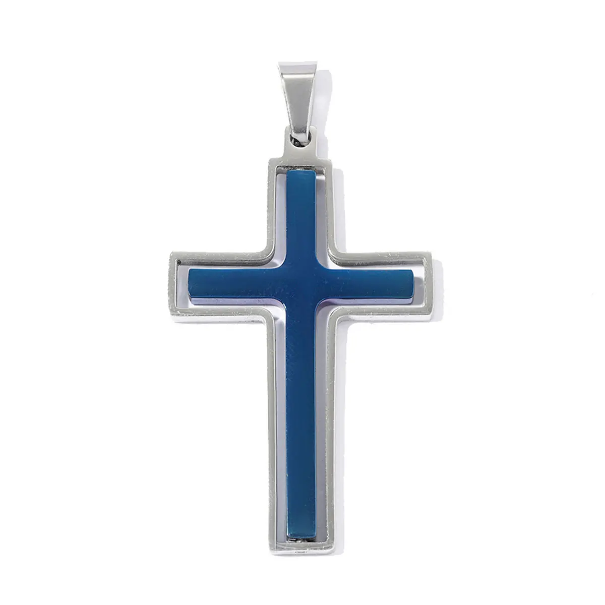 

3Pcs/Lot Stainless Steel Two Tones Cross Pendant Charms For DIY Making Necklace Fashion Jewelry Accessories