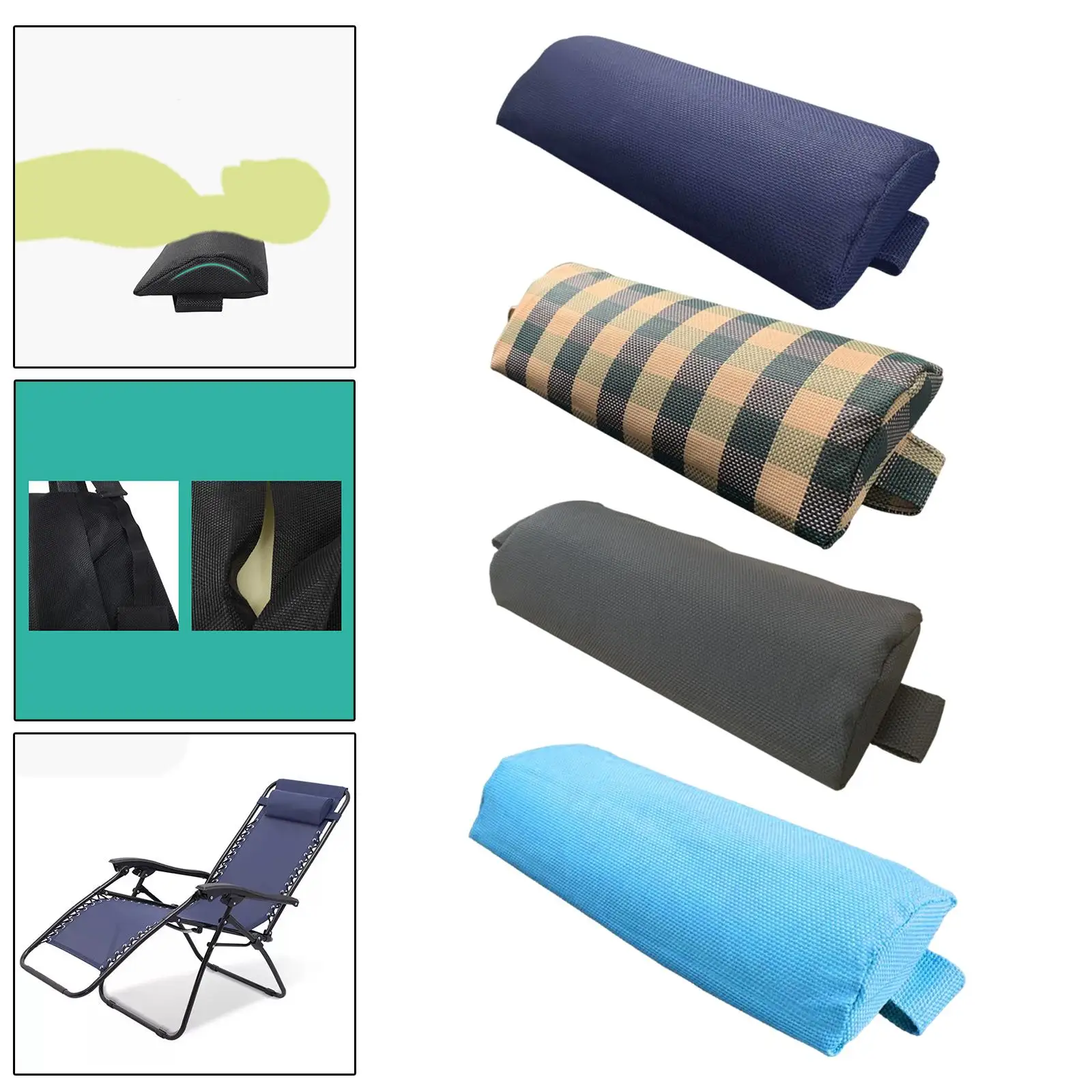 Comfortable Head Cushion Pad Recliner Head Pillow Replacement Neck Support for Folding Lounger Garden Picnics Patio Headrest