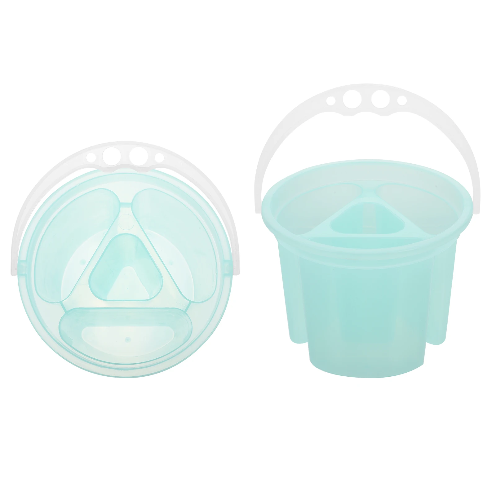 

2 Pcs Pencil Bucket Artist Brush Washer Paint Basin with Handle Water Pot Plastic Washing Buckets