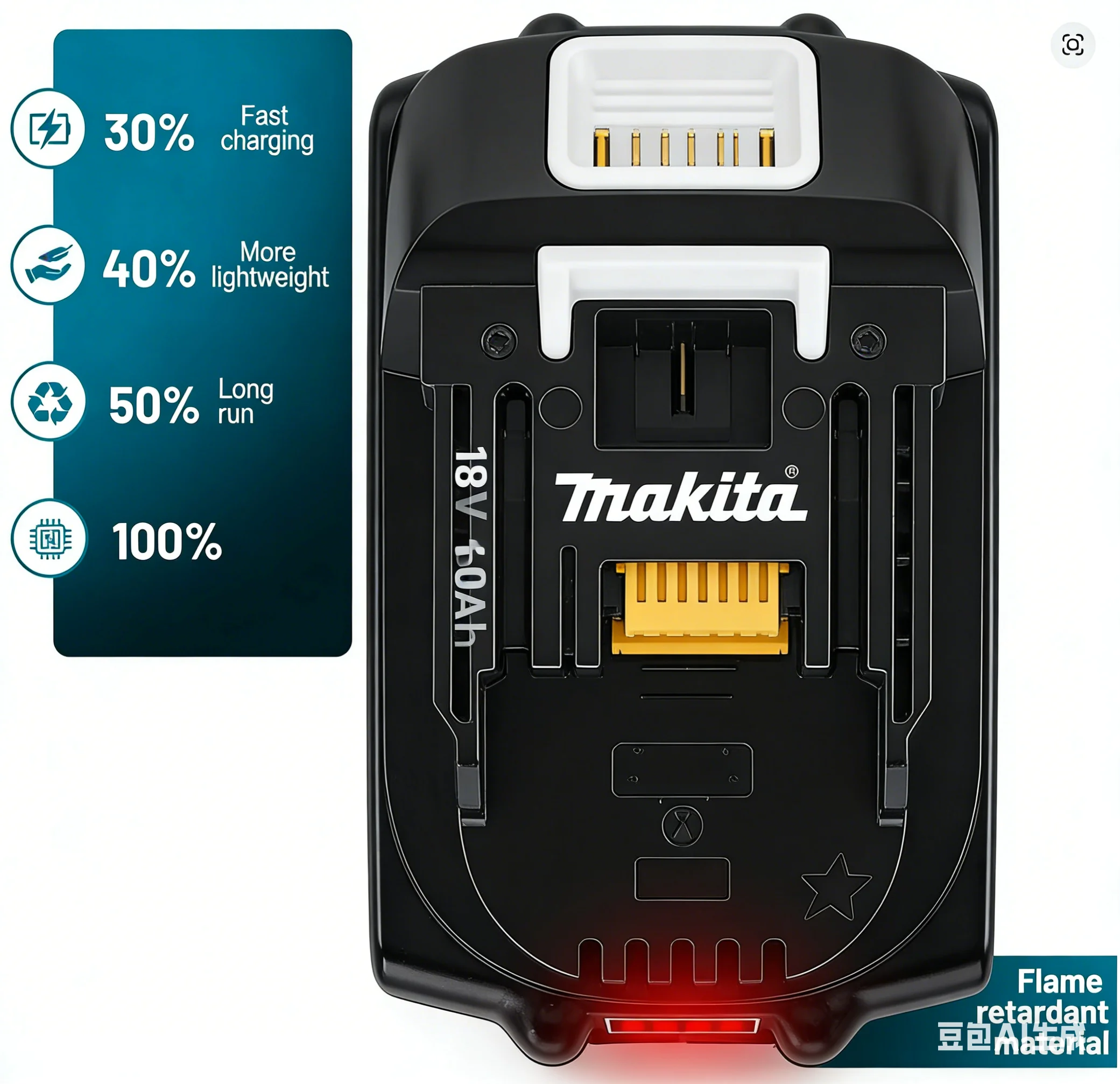 

100% Original Makita 5Ah/6Ah, Makita 18V tool Battery BL1840BL1830B BL1850B BL1850 BL1860BL1815 Replacement Lithium Battery