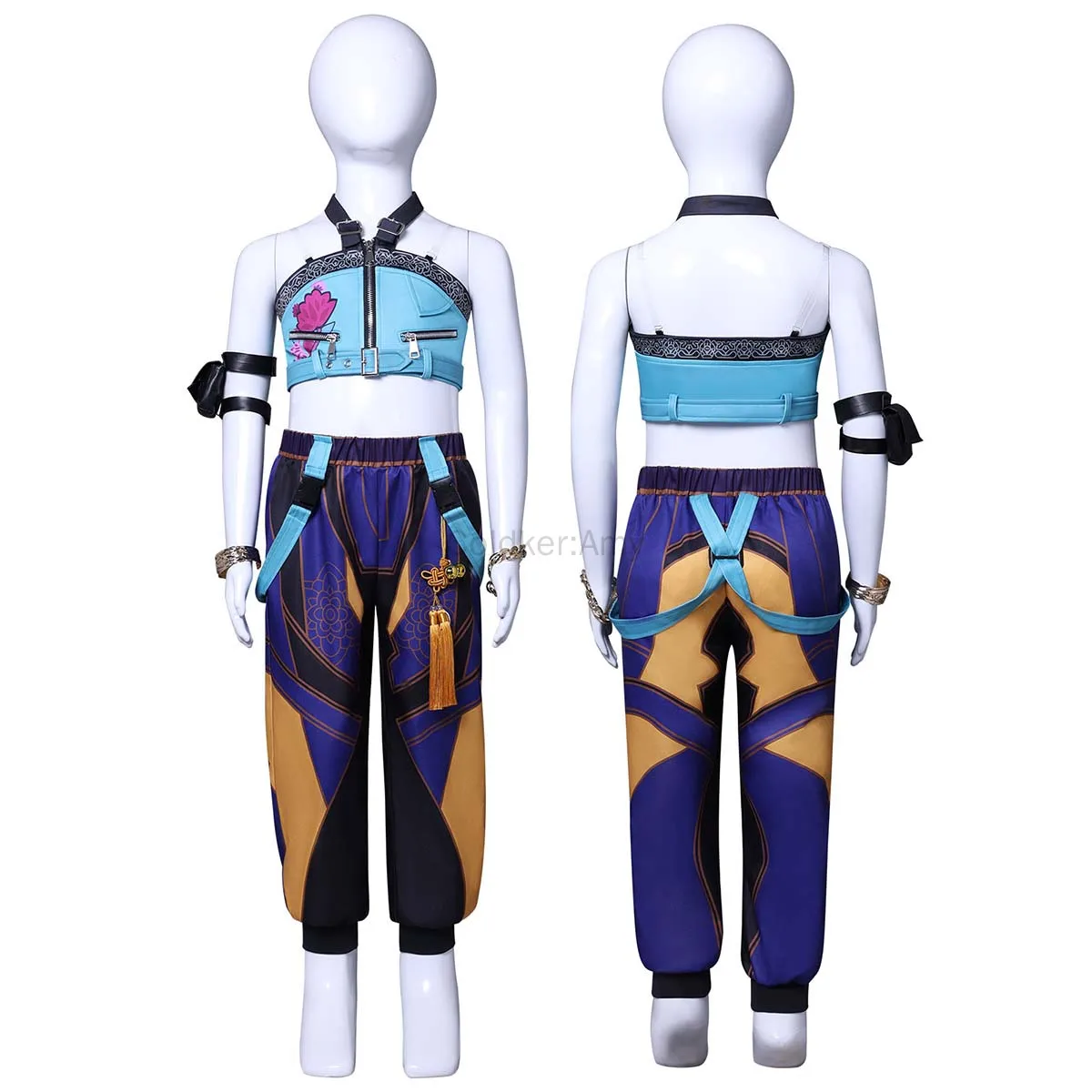 

Костюм певицы-охотника на демонов, костюм Зои для девочек на Хэллоуин, сценический наряд для девочек, костюм для поп-певцов на 5-12 лет