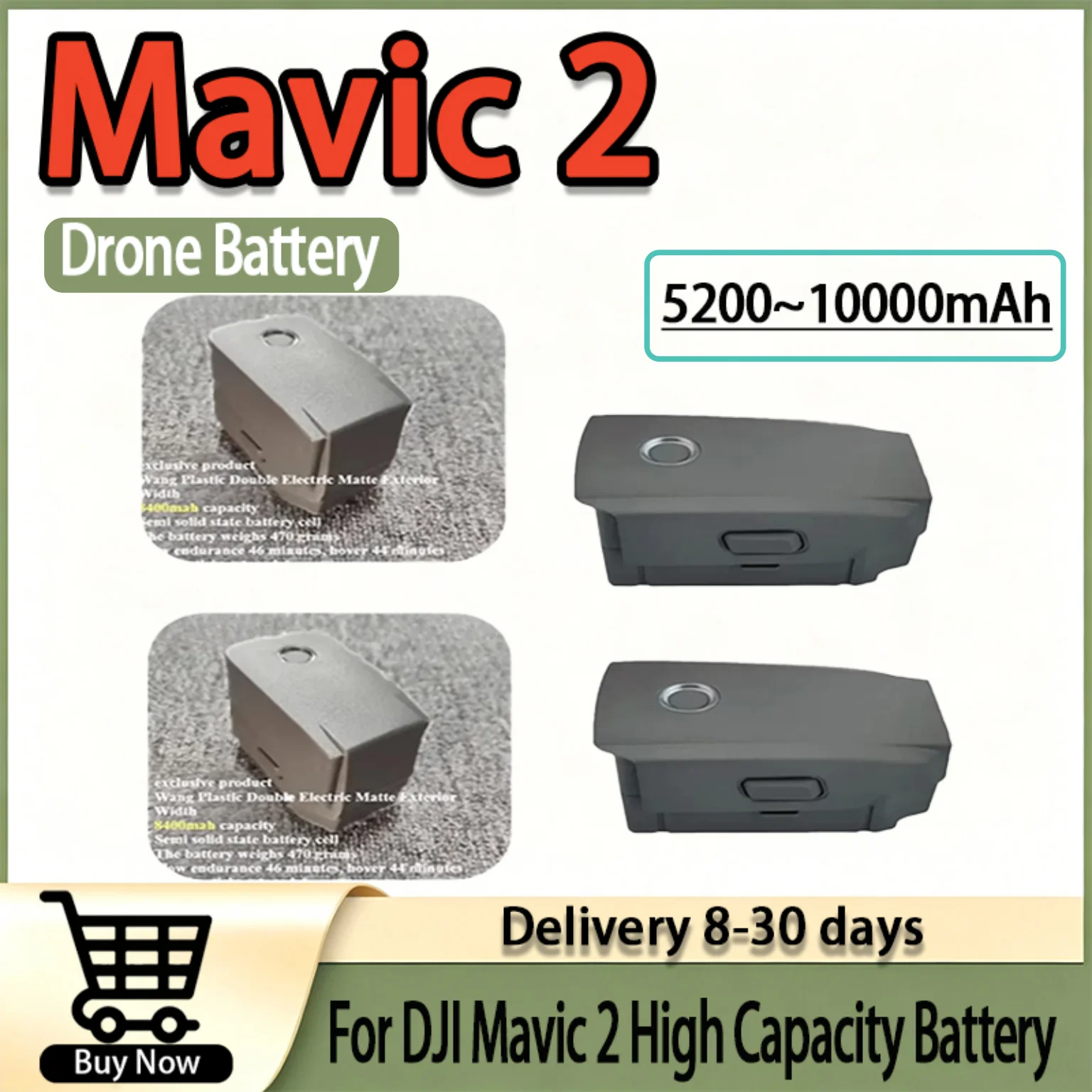 Vesper Elite Tuned Cosmic Energy Unit, 5200~10000mAh Upgraded Capacity Core, Premium Modified Battery Pack for DJI Mavic 2