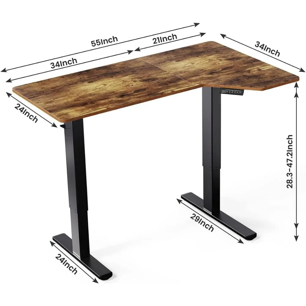 Электрический стоячий стол, регулируемая высота 55x34 дюйма, большой компьютерный стол, сидячий стол