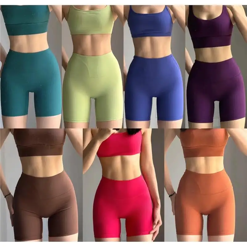 レインコア両面起毛弾性ハイウエストフィットネススポーツ七分丈タイトフィットノーショースウェットパンツ