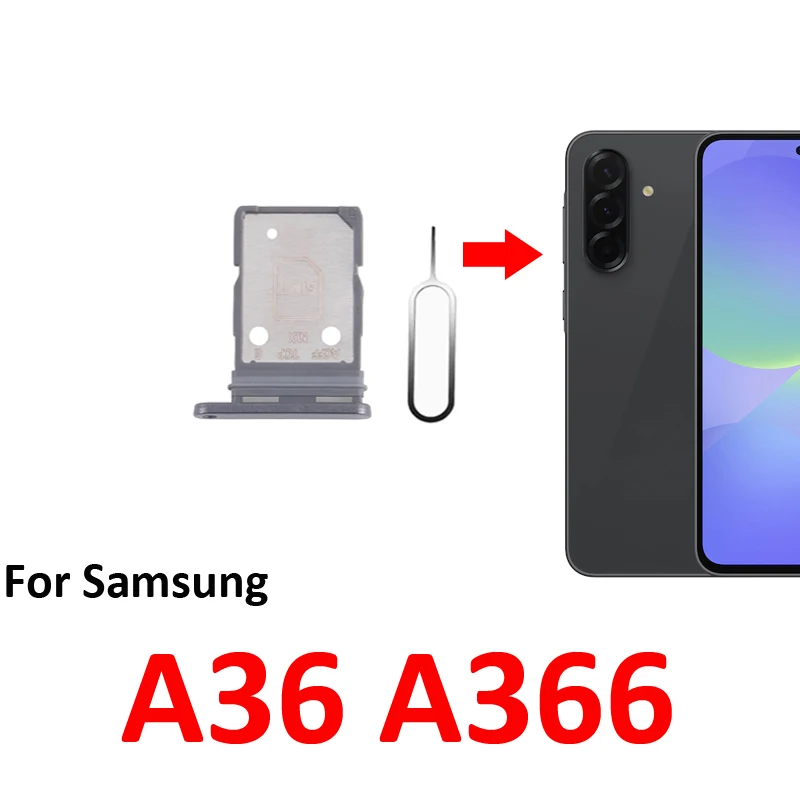 For Samsung Galaxy A36 5G A366 Phone New SIM Tray Chip Card Slot Drawer Holder Pocket Parts With Pin Black Grey Green White