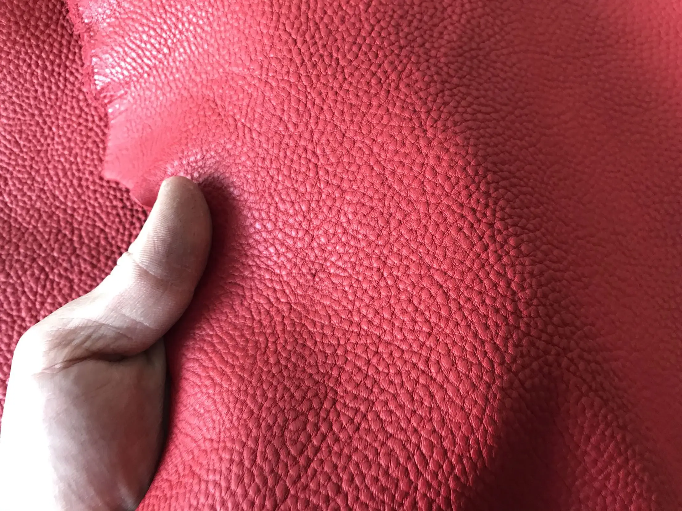 Bright red full first layer cowhide  thickness 2.0mm togo Leather style Average 50 sf.