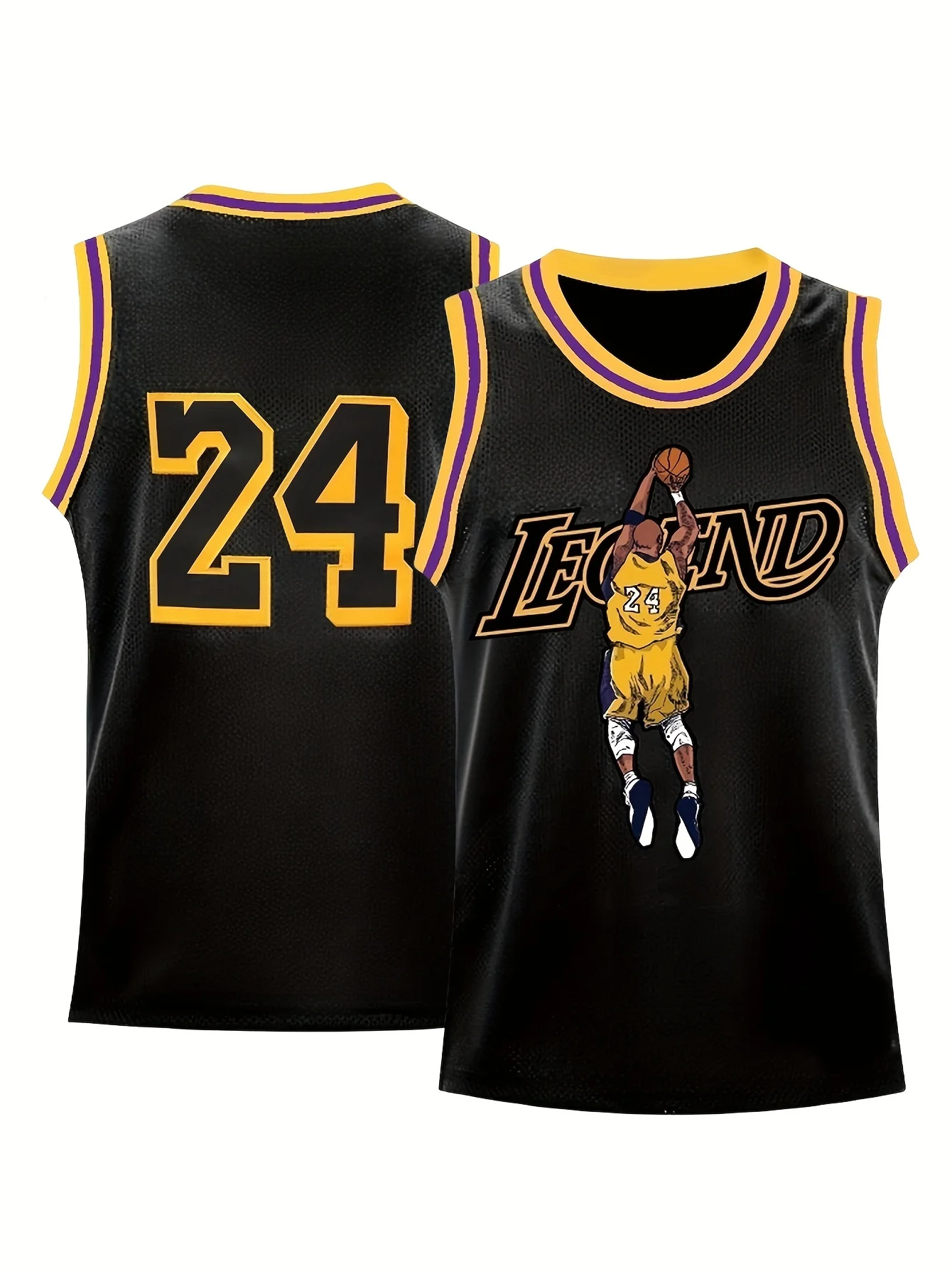 Boy's Legend 24 Basketball Jersey Embroidery Vest For Athletics Basketball Competition And Training Kid Fashion Sport Clothing