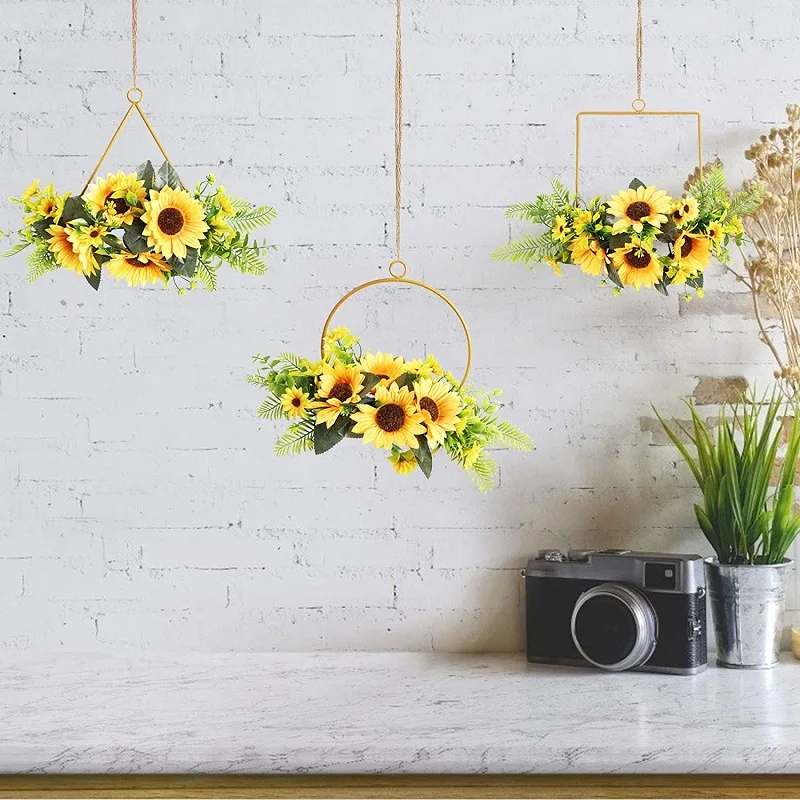 

3 шт. треугольник/обратность/квадрат многофункциональный искусственный цветок камелия стены искусственная гортензия эвкалипт подвесные украшения