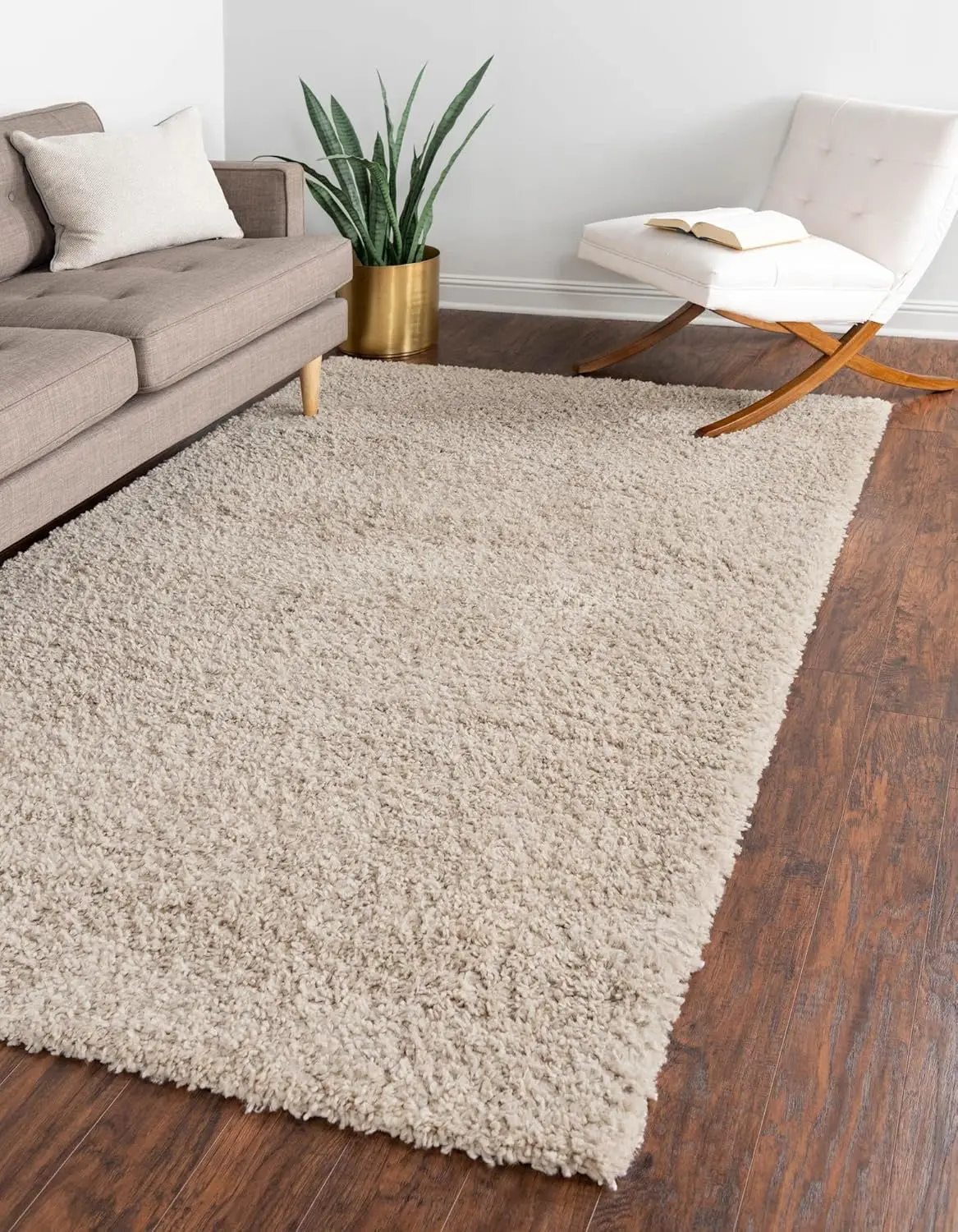 Linen Shag Rug Perfect for Living Rooms, Large Dining Rooms, Open Floorplans