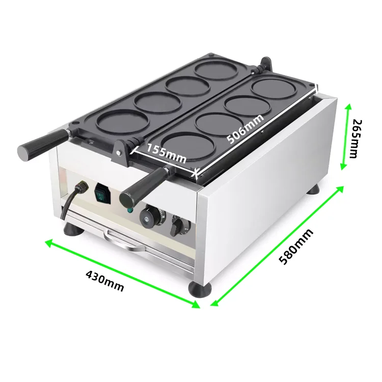 Customized Snack Equipment New 4-piece Coin Commercial Waffle Maker Round Waffle