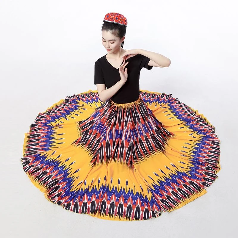 Women Opening dance Skirts classical ethnic Flamenco dance characteristic printed performance 720 Degree skirt