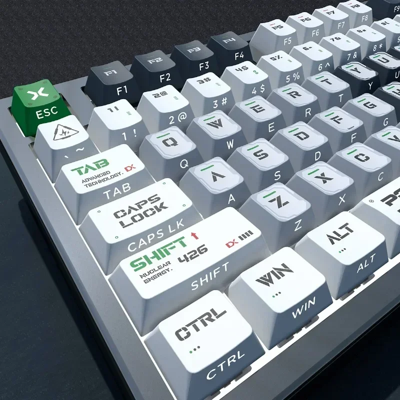 Imagem -04 - Nuclear Powered Tema Keycaps Grupo Translúcido 104 Key 130 Key Perfil Cereja Pbt Personalidade Personalizada Teclado Mecânico