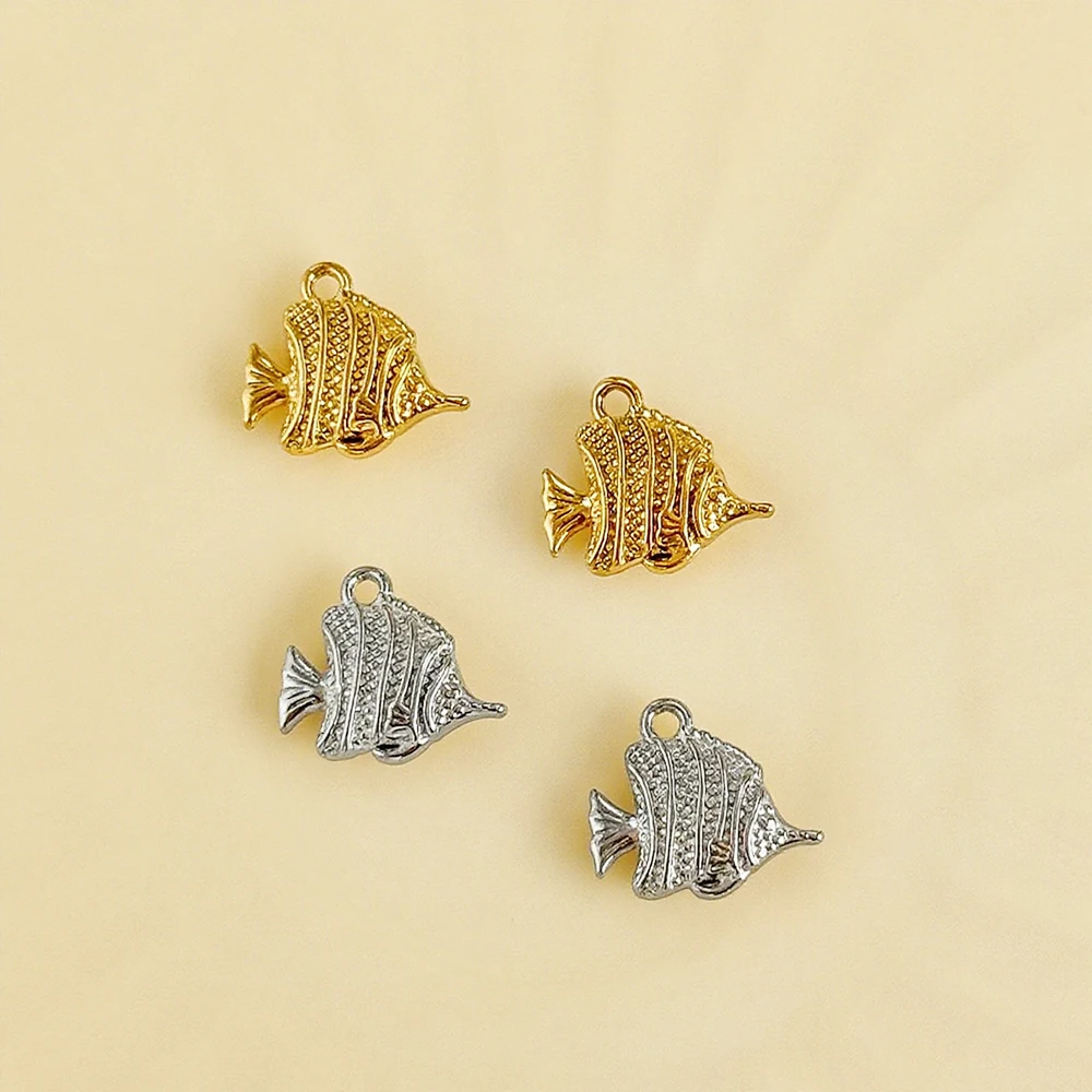 Hartelijk ontwerp 12*14MM 100 stuks handgemaakt/sieraden accessoires/roestvrij stalen hanger/oceaan serie/visvorm/bedels/DIY # 195305