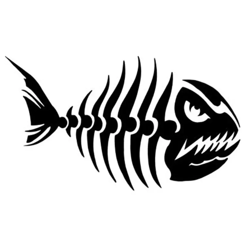 Car Sticker Fish Skeleton Decals Funny Cartoon Car Body Decoration Waterproof and Sunscreen Vinyl Decal,10cm*18cm