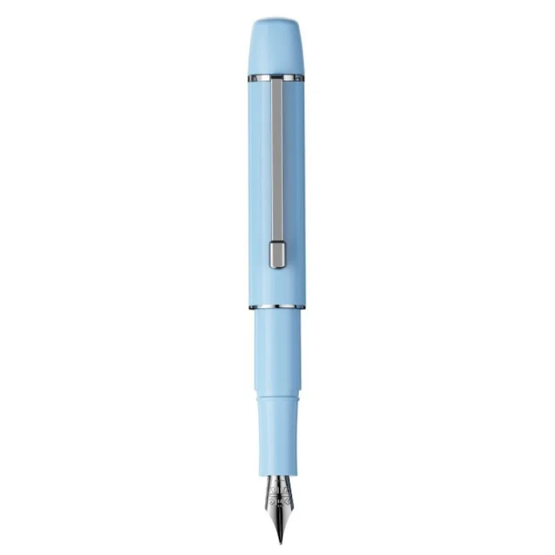 short-steel-banju-pocket-short-fountain-pen-flexible-05-10-nib-office-blue-color-business-office-stationery-calligraphy-pen
