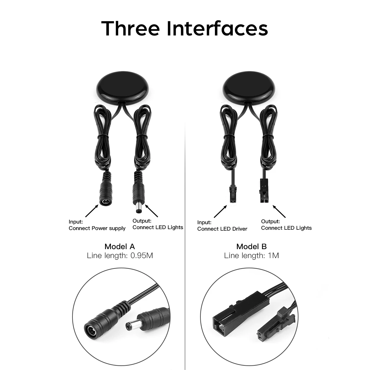 12V 5A/24V 3A Penetrating Wood/Glass LED Light Dimmer White/Black Shell Hand Sweep Touch Control Dimmable Switch