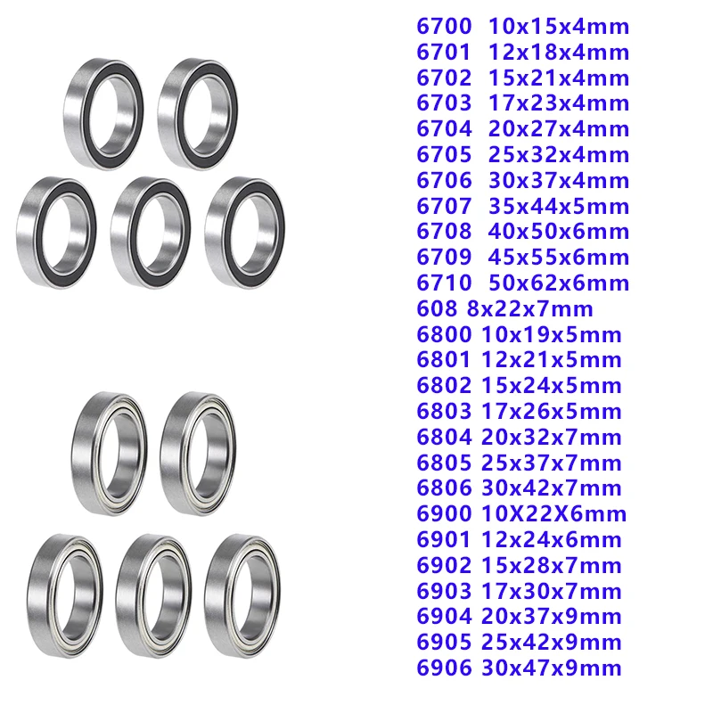 2/5 sztuk 6700 6800 6900 6902 608 6701 6702 6703 6704 6705 6706 6707 6708 6709 6710 -2RS ZZ Ultra cienka ścienna gumowa osłona kulki