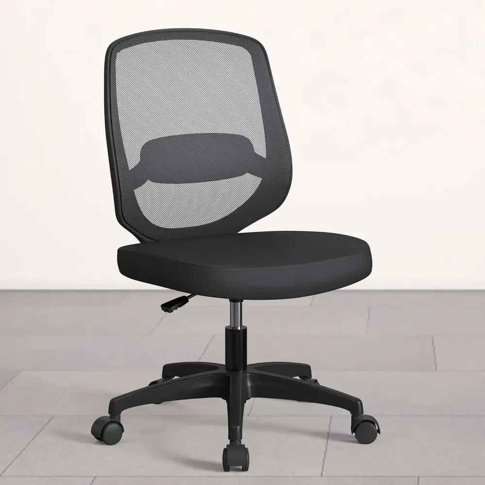 

ArmlMesh Ergonomic Desk Oice Chair Without Arms or Computer Home Height Adjustable Lumbar Support or Small Spaces
