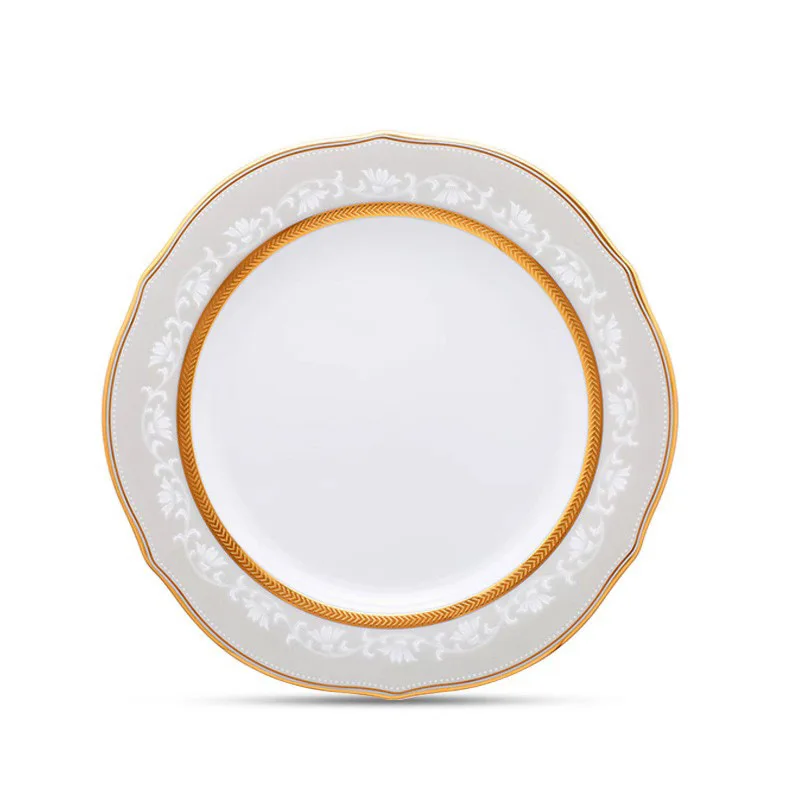 

White porcelain tableware, pastoral plates, lace plates