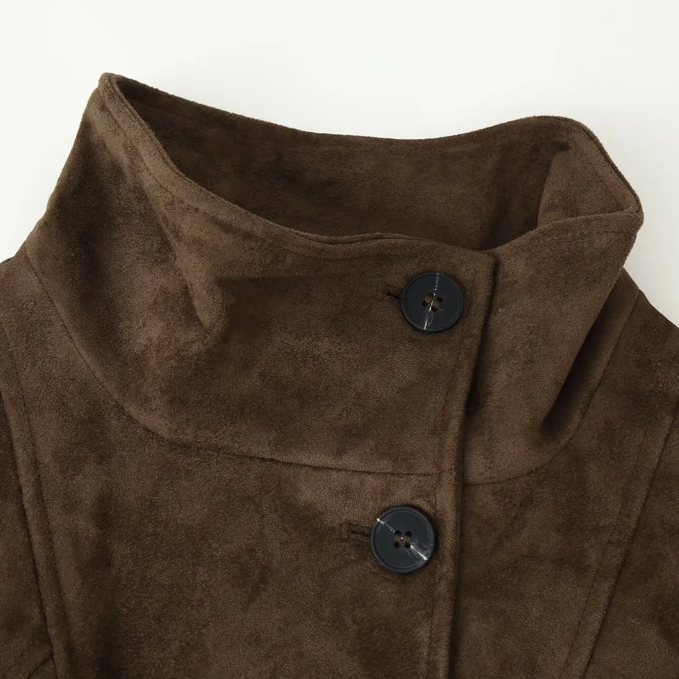 Fashionable Women's Vest Autumn New Style Velvet Texture Effect Coat with Belt Standard Fit Polyester Button Closure Short Coat