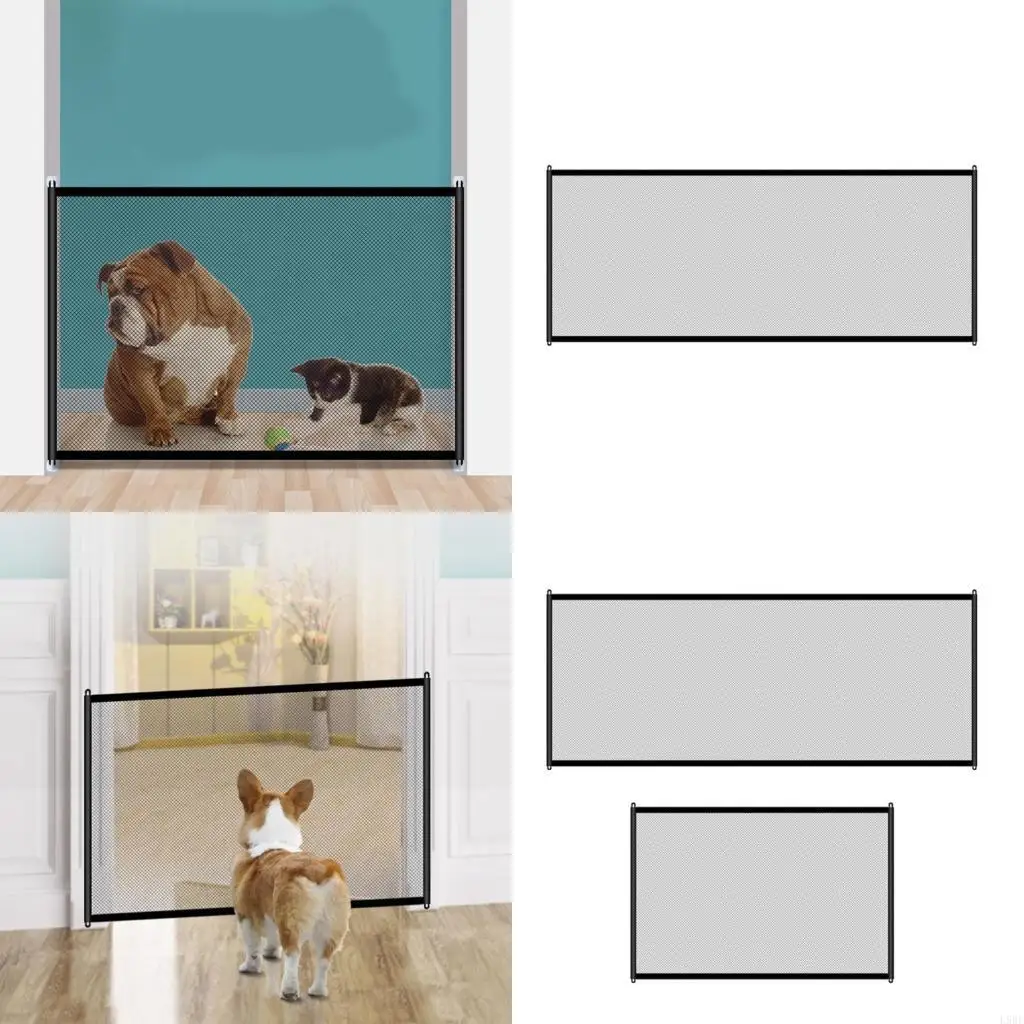 L9BE Compact Lightweight Pet Fence for Dogs Keep Your Pets Safe in Home Parks or Trips Safety Convenience Dogs Mesh Barrier