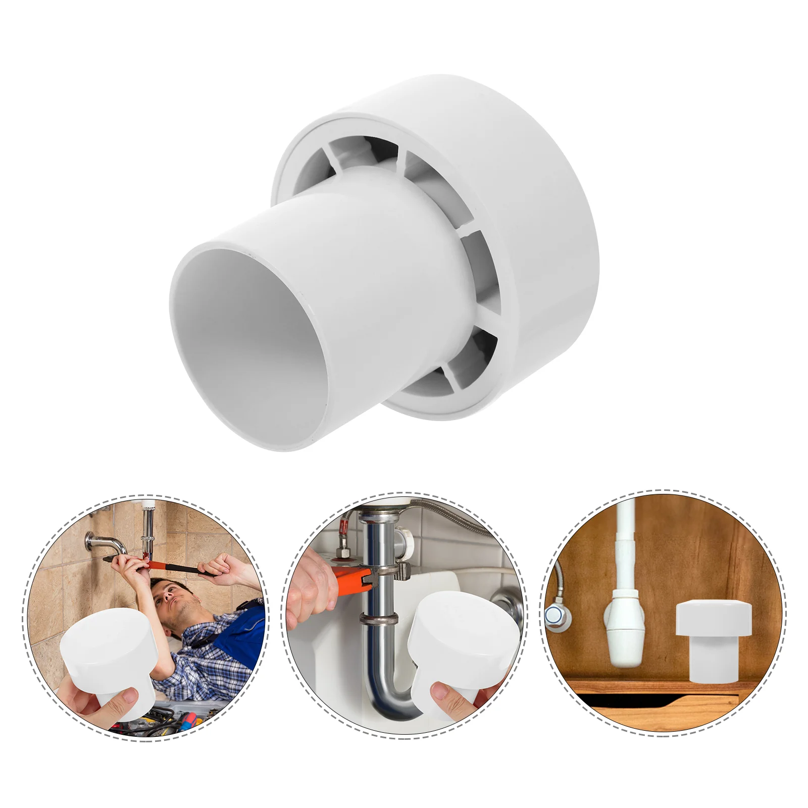 Hose Pipe Fitting Suction Valve Exhaust Duct Interface Intake Accessories Air Admittance Adapter White