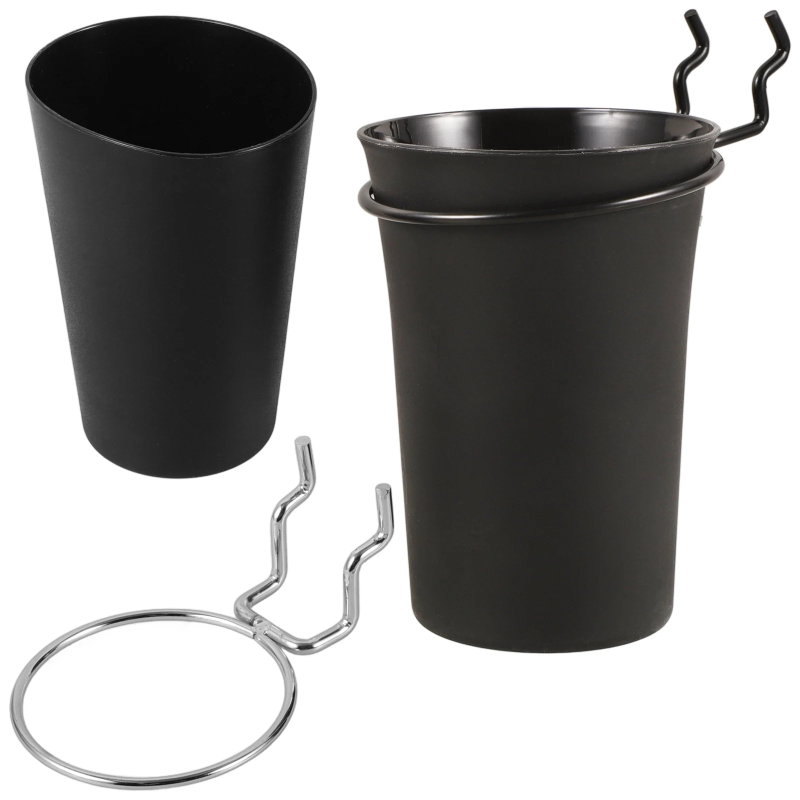 

2 Pcs Pegboard Hook Hanging Organizer Hooks for Pegboards Convenient Hardware Nail Planks Black Cup Holders Office