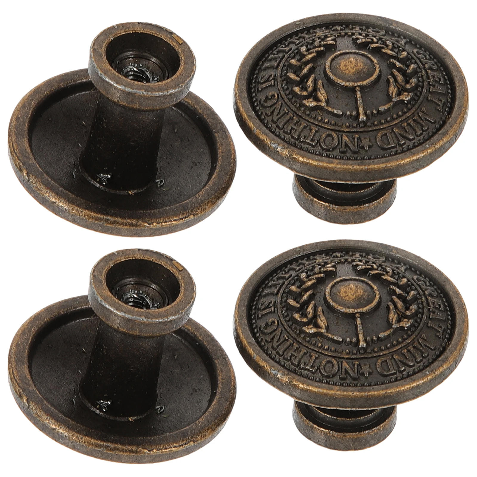 

4pcs Retro Cabinet Knobs Zinc Alloy Brushed Nickel Drawer Handles Vintage Dresser Pulls Furniture Hardware Metal Knobs For