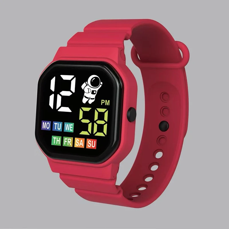 يكازي-ساعة إلكترونية مقاومة للماء للأطفال ، ساعات كرتون للأطفال ، ساعة يد رقمية ليد ، شخصية طالب إبداعية ، هدايا